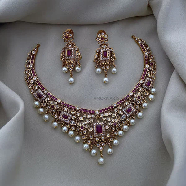 Antique CZ Short Necklace