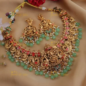 Multicolor Maheswari Temple Jewellery Set - New Arrival