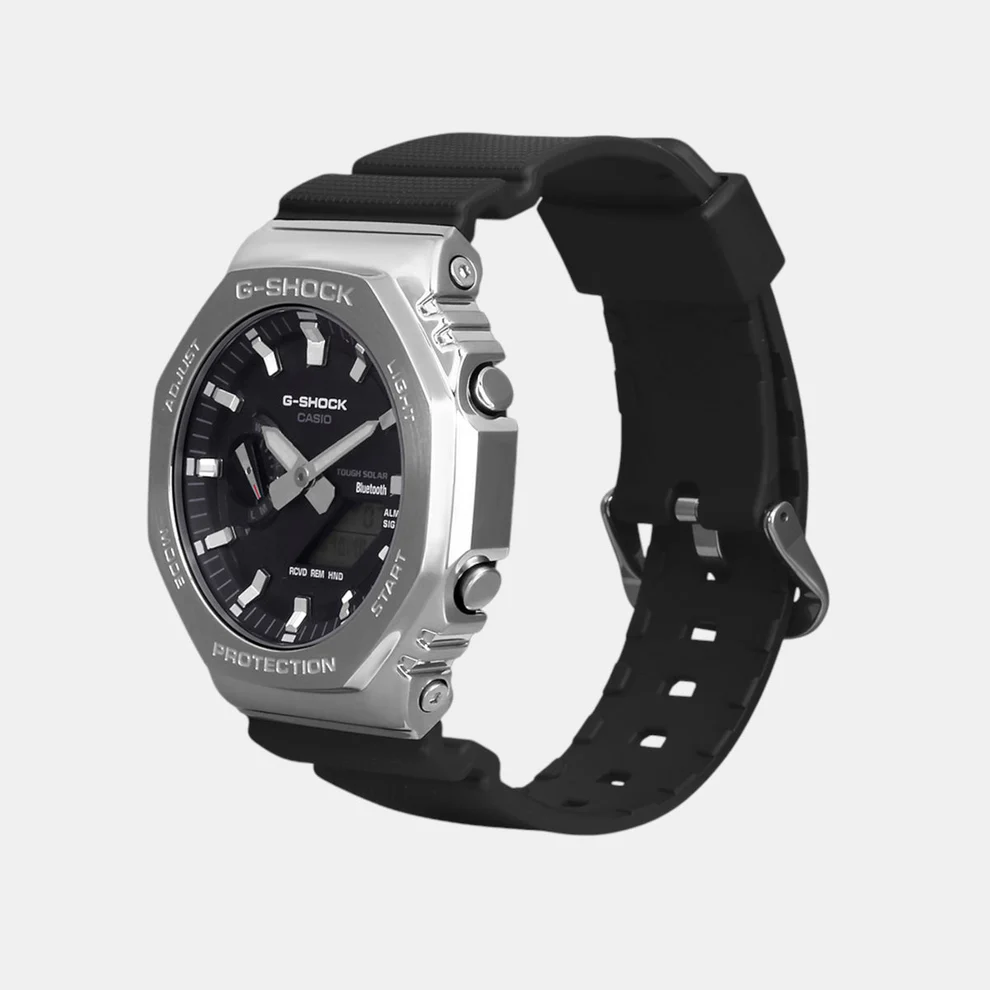 G-SHOCK Silver Dial Black Resin Strap Analog-Digital Watch - For Men G1159 (GM-2100-1ADR) - Image 2