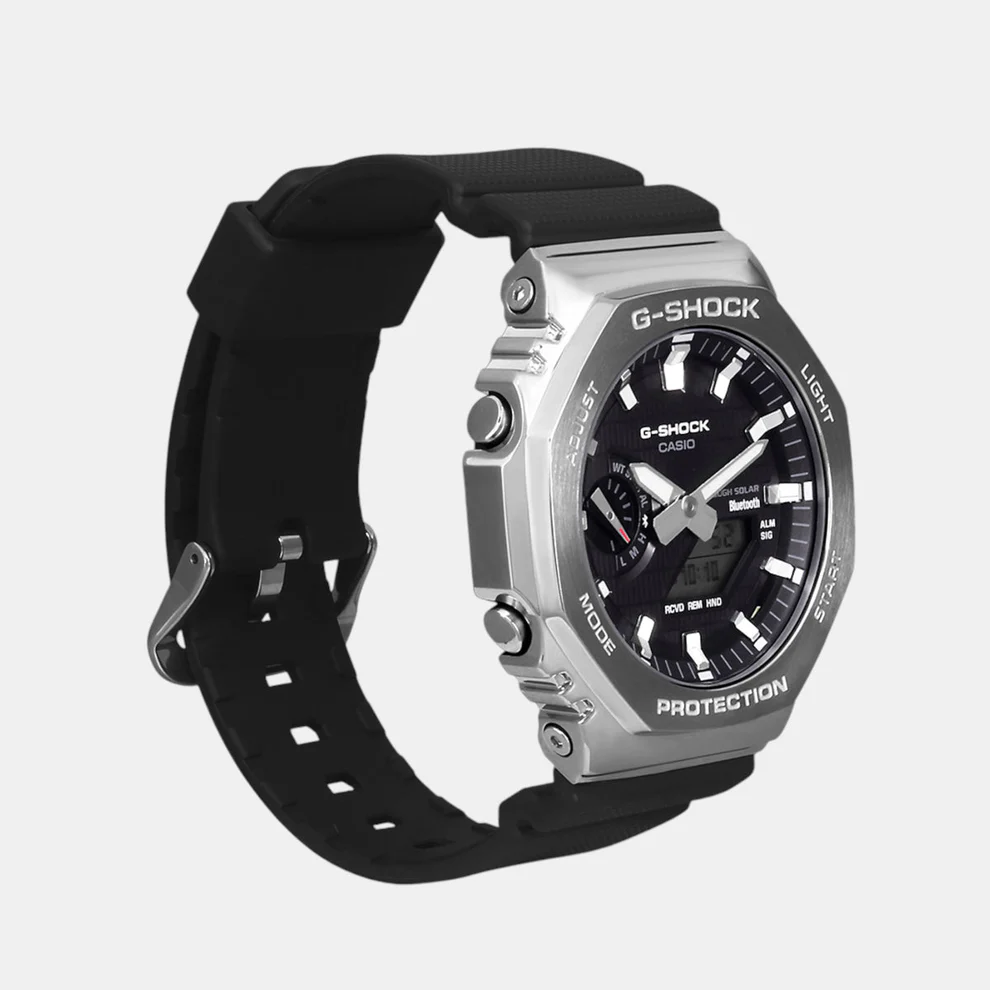 G-SHOCK Silver Dial Black Resin Strap Analog-Digital Watch - For Men G1159 (GM-2100-1ADR) - Image 3