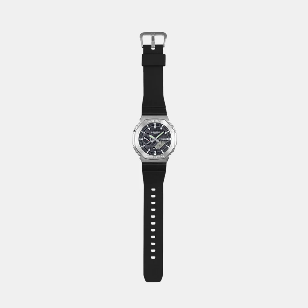 G-SHOCK Silver Dial Black Resin Strap Analog-Digital Watch - For Men G1159 (GM-2100-1ADR) - Image 6