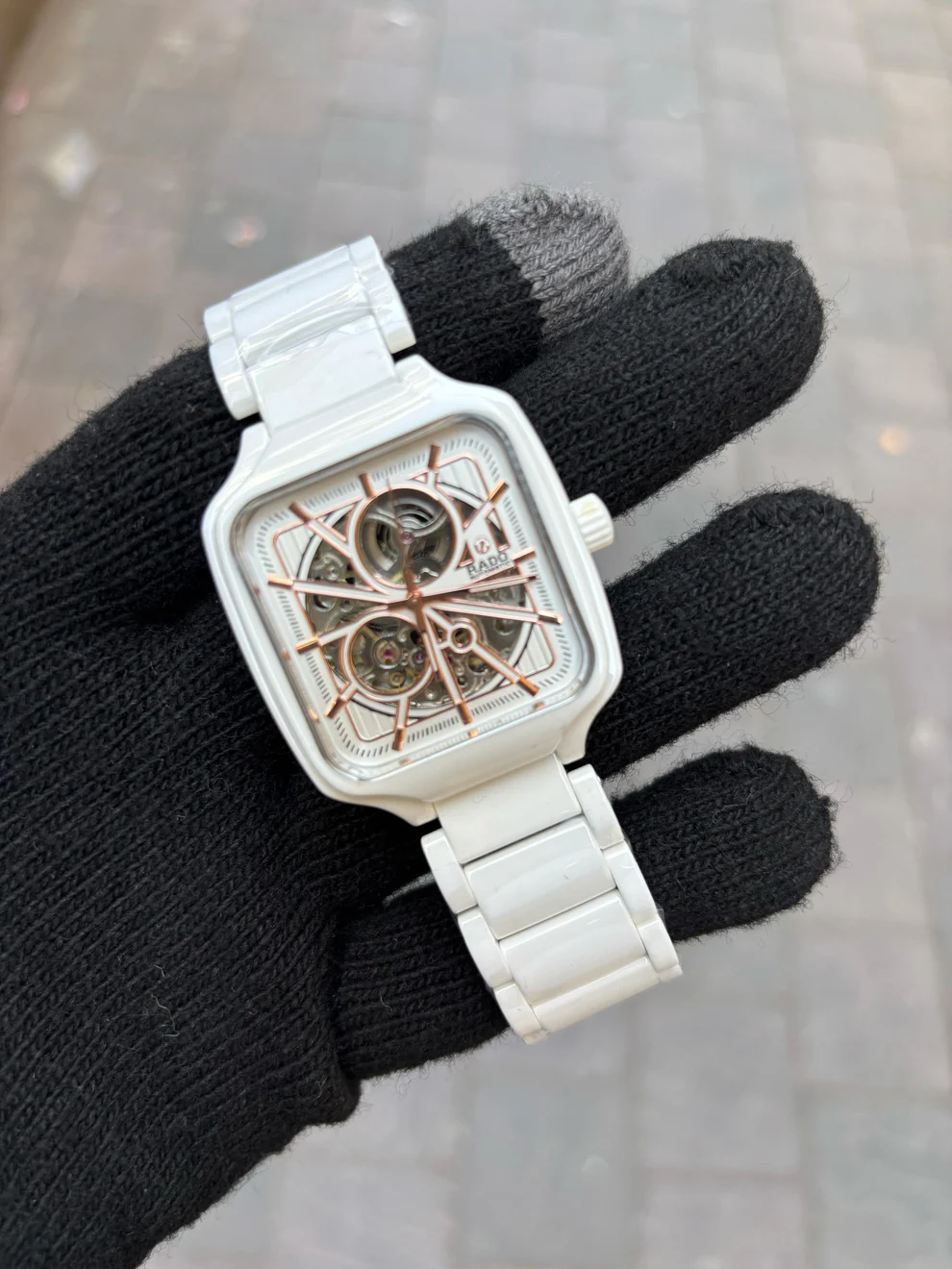 Rado White Dial Ceramic Automatic Open Heart Watch For Men's - Image 2