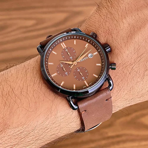 Fossil Brown Dial Leather Belt Analog For Men's Watch - Image 2
